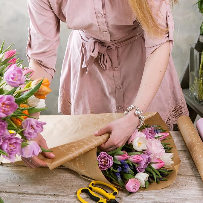 MECCANIXITY Flower Wrapping Fog Paper 22.8x22.8 Inch Waterproof Matte Floral Wrapping Paper for DIY Crafts, Gift/Gift Box Packaging Black 20 Pcs