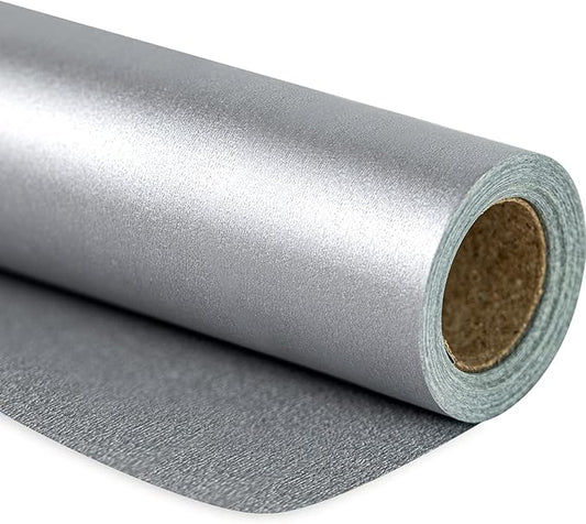 RUSPEPA Silver Matte Wrapping Paper - Solid Color Pearly - luster Paper Perfect for Wedding, Birthday, Christmas, Baby Shower -17 Inches X 32.8 Feet