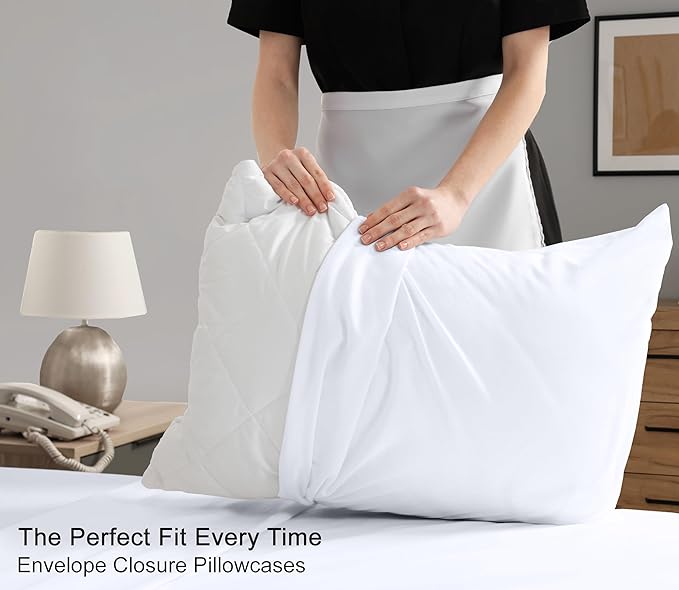 RUVANTI 100% Cotton California King Sheet Sets, 4 Pieces, Soft & Breathable Percale Weave Bedding, Deep Pocket 14", Hotel Standard, Crisp Cool Feel & Durable, Perfect Dyed Sheets, Bright White
