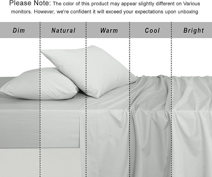 RUVANTI 100% Organic Cotton Sheets Twin XL, Percale Weave, GOTS Certified, 3-Piece Set, Deep Pocket 15", Crisp & Breathable, Soft Durable Bedding, Sábanas Algodón Orgánico – Bit of Blue