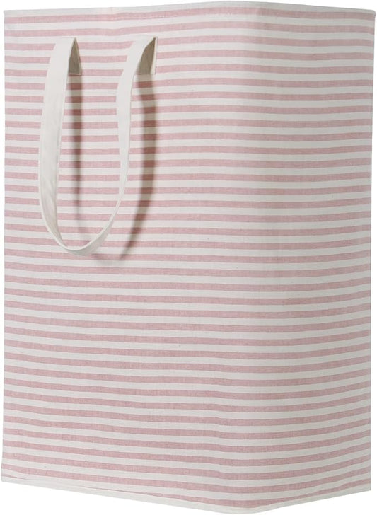 Lifewit Laundry Hamper Large Collapsible Laundry Basket, Freestanding Waterproof Clothes Hamper Storage with Easy Carry Handles for Clothes in Bedroom Bathroom College Dorm for Adults, Pink, 80L