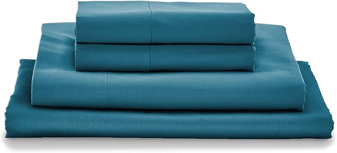 MyPillow Giza Dreams Bed Sheets, 100% Certified Giza Egyptian Cotton, Deep Pocket, Sateen Weave [Twin, Lake Blue]
