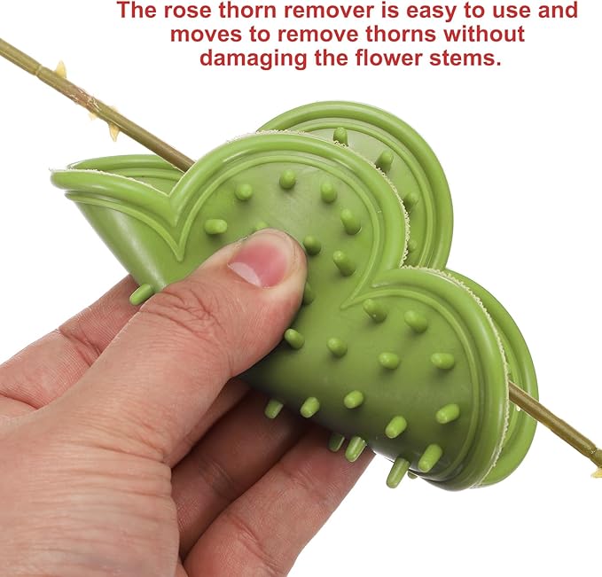 HARFINGTON 2pcs Rose Thorn Stripper Tool Set 5.5" 4.7" ABS Plastic PVC Flower Thorn Leaf Remover Flower Stem and Leaf Stripping for Gardening Home Florist, Pale Green