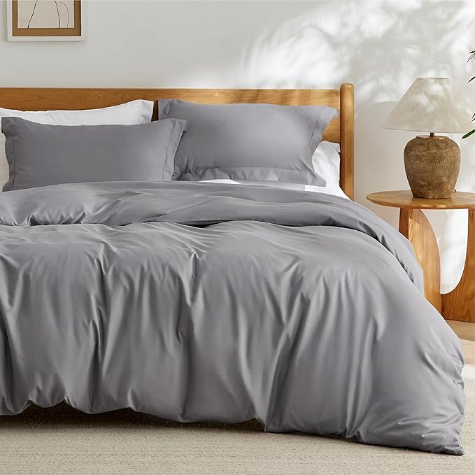 Bedsure Duvet Cover King Size - Only Includes 1 Duvet Cover (104"x90"), Hotel Luxury Soft Double Brushed All Season Bedding for Kids & Adults, Zipper Closure, NO Comforter, Grey
