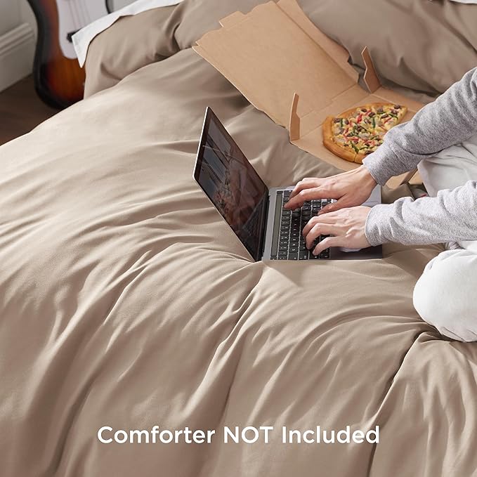 Bedsure Duvet Cover King Size - Soft Double Brushed Bedding Set for Kids & Adults, Zipper Closure, 3 Pieces, Includes 1 Duvet Cover (104"x90") & 2 Pillow Shams, NO Comforter, Hazel