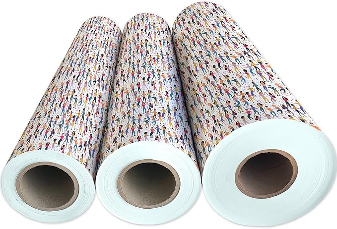 Jillson Roberts Bulk Gift Wrap, Everyday Gift Wrapping Supplies, Dance Party, 1/2 Ream 417 feet x 24 inches