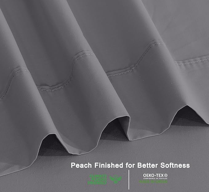 RUVANTI 100% Organic Cotton Sheets Queen Size, Percale Weave, GOTS Certified, 4-Piece Set, Deep Pocket 15", Crisp & Breathable, Soft Durable Bedding, Sábanas Algodón Orgánico – Silver Filigree