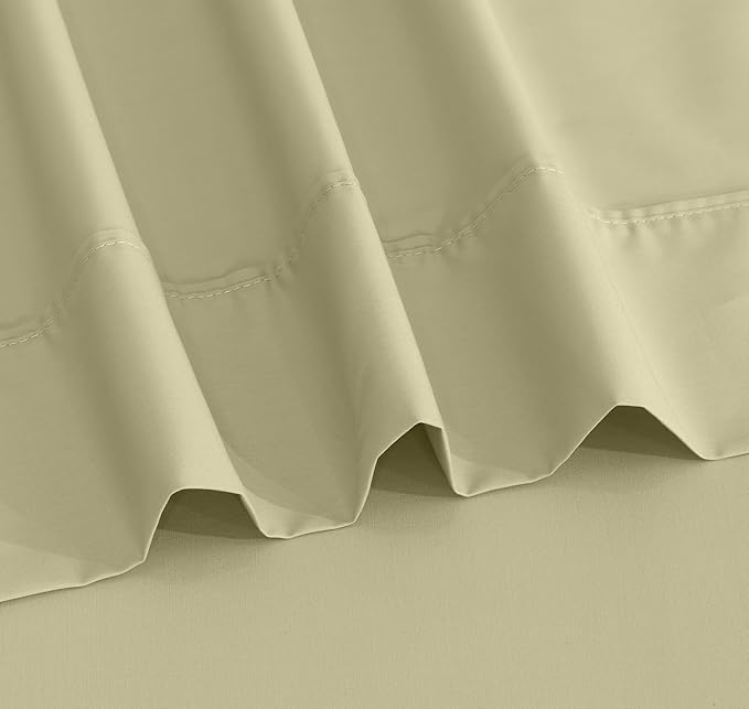RUVANTI 100% Cotton Twin Sheets Set, 3 Pieces, Soft & Breathable Percale Weave Bedding, Deep Pocket 16", Hotel Standard, Crisp Cool Feel, Durable, Perfect Dyed Bed Sheet, Sage Green