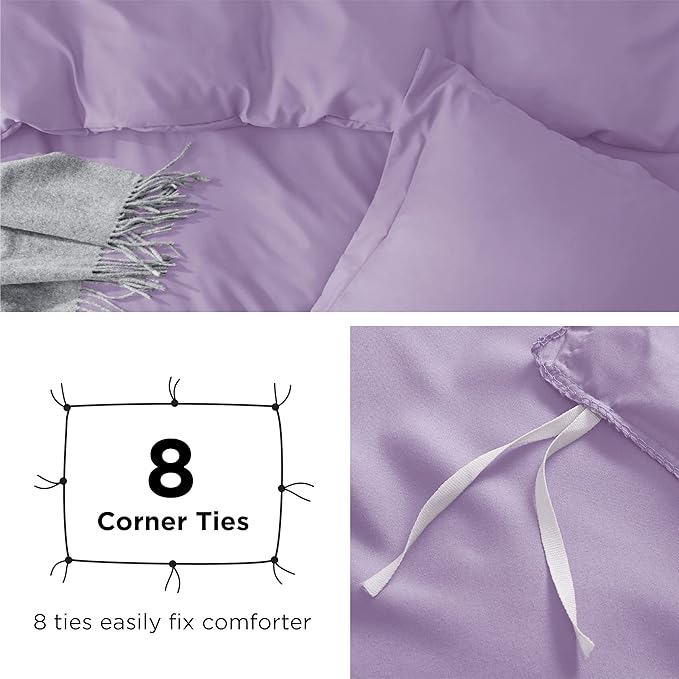 Bedsure Duvet Cover Queen Size - Soft Double Brushed Bedding Set for Kids & Adults, Zipper Closure, 3 Pieces, Includes 1 Duvet Cover (90"x90") & 2 Pillow Shams, NO Comforter, Orchid Bloom