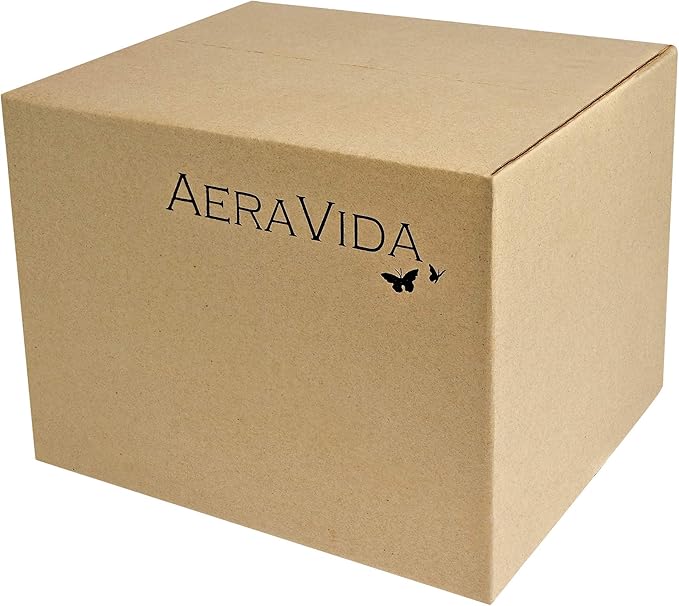 Aeravida Artistic Grain Pattern Natural Mango Tree Wood Flower Set of 2 Vase | Modern Farmhouse Home Décor | Kitchen Bedroom Living Room Home Decoration