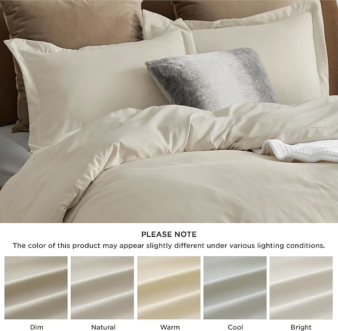 Bedsure Duvet Cover Full Size - Soft Double Brushed Bedding Set for Kids & Adults, Zipper Closure, 3 Pieces, Includes 1 Duvet Cover (80"x90") & 2 Pillow Shams, NO Comforter, Linen