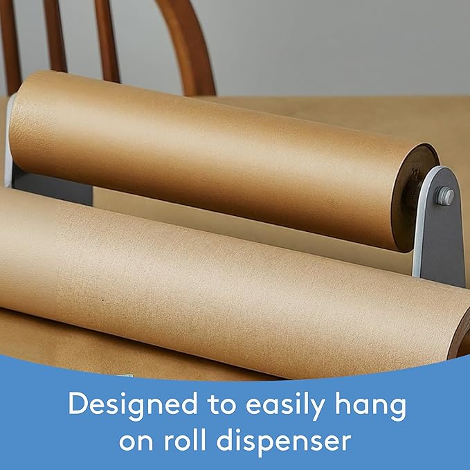 Brown Kraft Paper Roll 17-3/4 inch Wide, 6000 inch Long, 1 Roll, Jumbo Roll for Eco Friendly Christmas Gift Wrapping Paper and Packing Paper, by Woodpeckers