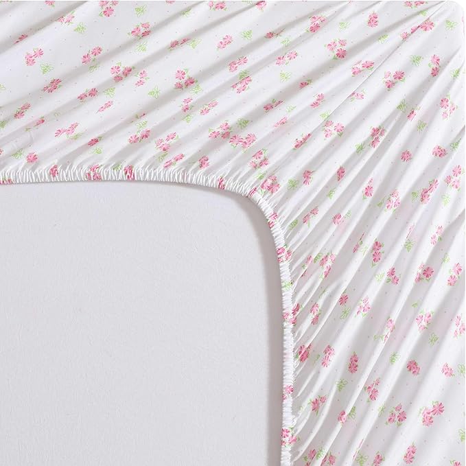 Laura Ashley Kids - Twin Sheet Set, Soft & Wrinkle-Resistant Toddler Bedding Set, Deep Pockets, Girl Bed Sheets with Matching Fitted Sheet & Pillowcase (Busy Bee Pink)