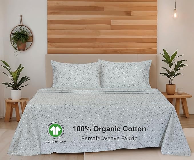 RUVANTI 100% Organic Cotton Sheets Split King, Percale Weave, GOTS Certified, 5-Piece Set, Deep Pocket 15", Crisp & Breathable, Soft Durable Bedding, Sábanas Algodón Orgánico – Bud Club