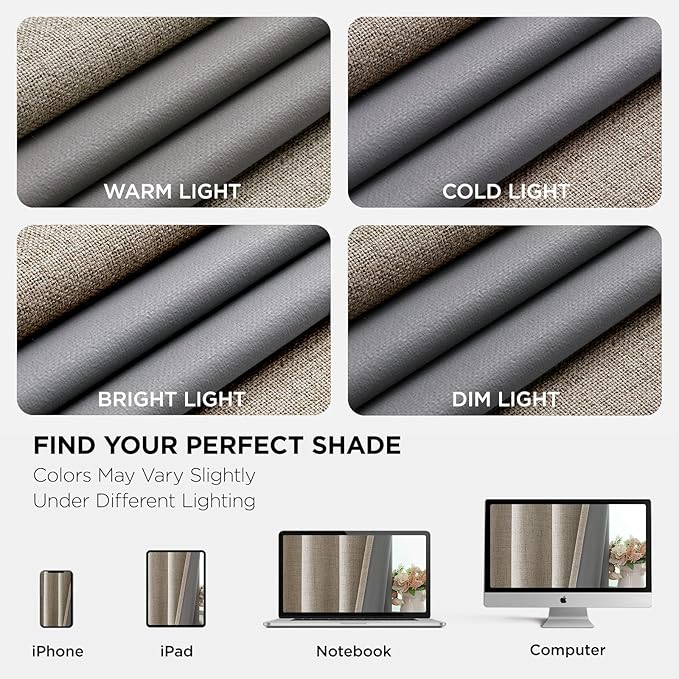 Joydeco Linen Blackout Room Divider Curtains, Extra Wide Sliding Door Drapes Living Room Curtains, 1 Panel 100W x 90L Inch Patio Door Drapes for Room Privacy