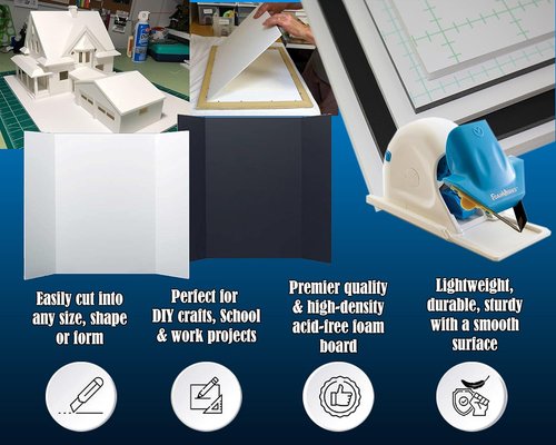 Foam Board 20x30 | 10-Pack Acid-Free Foam Core Sheets - 3/16" Thick White Foamboard for Displays