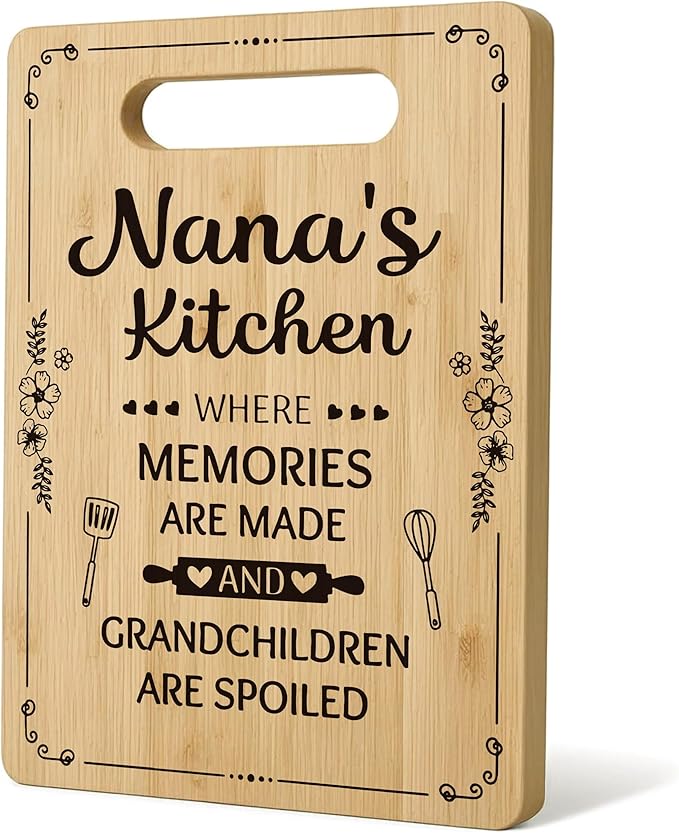 Gifts for Nana, Nana Cutting Board Chopping Board, Nana Gifts from Grandkids, Best Nana Gifts, Grandma Kitchen Gifts, Nana Gifts Decorative Bamboo Cutting Board for Kitchen