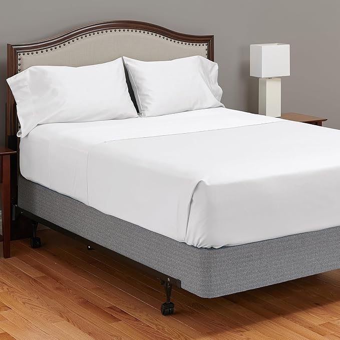MyPillow Giza Dreams Bed Sheets, 100% Certified Giza Egyptian Cotton, Deep Pocket, Sateen Weave [RV Queen, White]