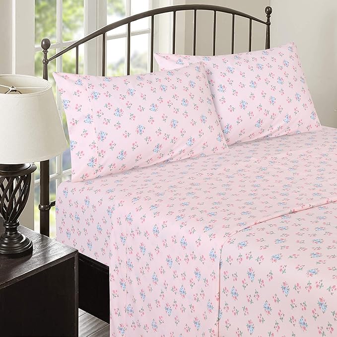 RUVANTI 100% Cotton Twin XL Sheet Sets, 3 Pieces, Soft & Breathable Percale Weave Bedding, Deep Pocket 16", Hotel Standard, Crisp Cool Feel, Durable, Perfect Size Floral Sheets, Spring On