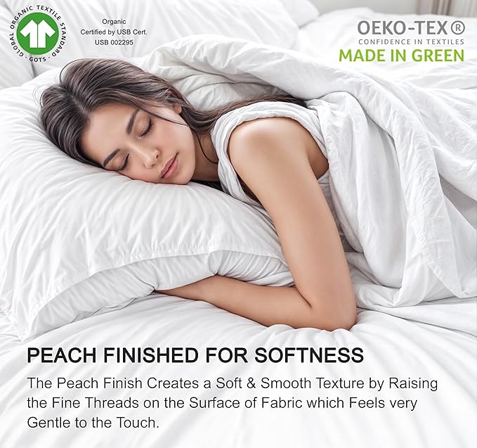 RUVANTI 100% Organic Cotton Sheets Full Size, Percale Weave, GOTS Certified, 4-Piece Set, Deep Pocket 15", Crisp & Breathable, Soft Durable Bedding, Sábanas Algodón Orgánico – Pastel Print