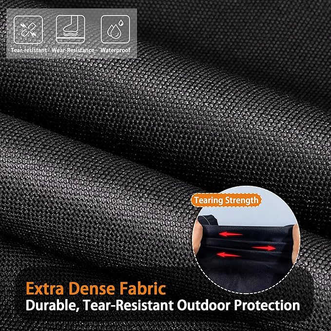 Kinetrail Grill Cover, Universal 65" BBQ Grill Cover for Outdoor Grill, Waterproof, Weather Resistant, Fade Resistant Gas Grill Cover with Adjustable Double Straps for Weber, Char-broil, Nexgrill, etc