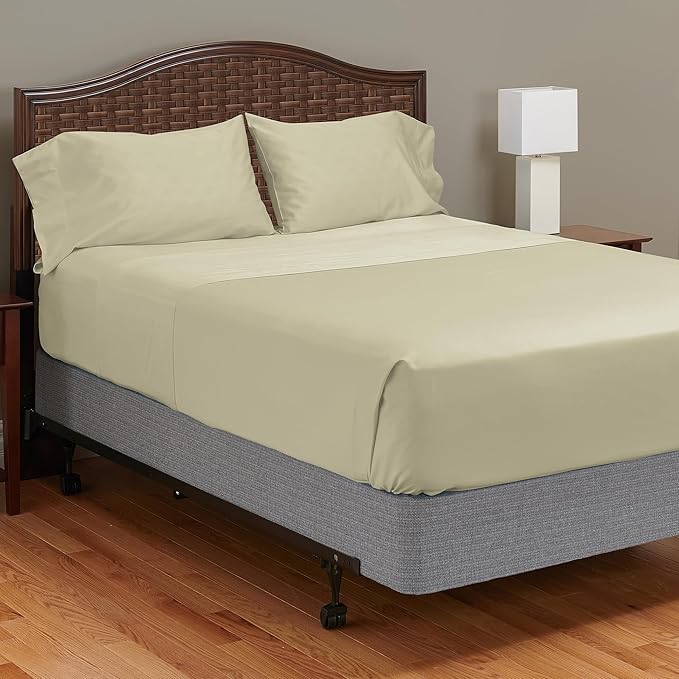 MyPillow Giza Dreams Bed Sheets, 100% Certified Giza Egyptian Cotton, Deep Pocket, Sateen Weave [Twin, Taupe]