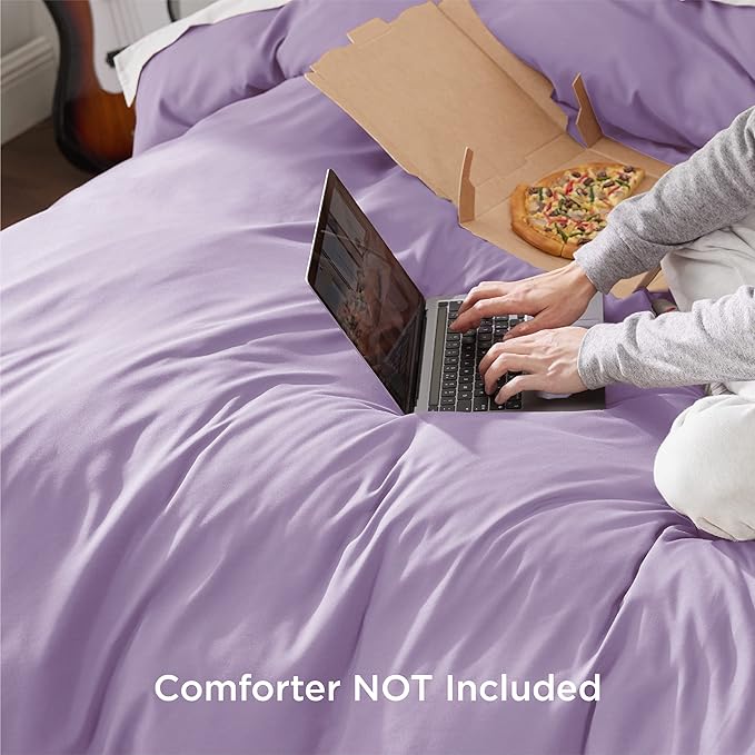 Bedsure Duvet Cover Queen Size - Soft Double Brushed Bedding Set for Kids & Adults, Zipper Closure, 3 Pieces, Includes 1 Duvet Cover (90"x90") & 2 Pillow Shams, NO Comforter, Orchid Bloom