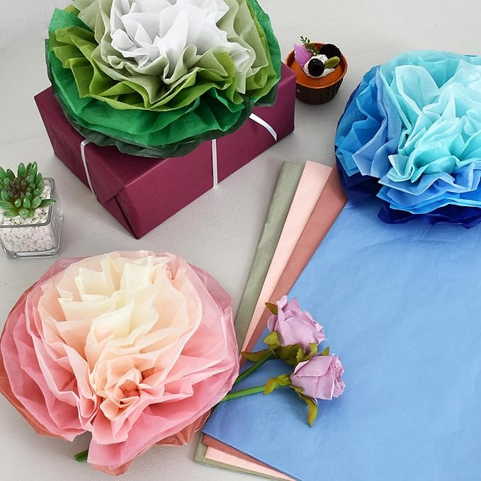BEISHIDA 100 Sheets Teal Tissue Paper Bulk, Wrapping Tissue Paper for Gift Bags, 14 x 20 Inch Gift Wrap for Birthday Wedding Graduation DIY Crafts Holiday Flowers