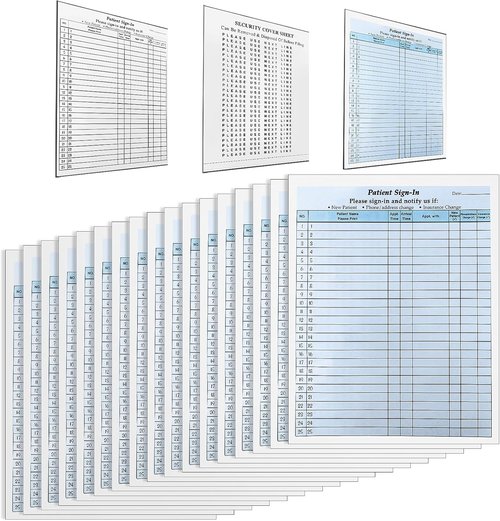 Confidential Sign-In Sheets by [Brand Name] - 250 Pack HIPAA Compliant 3-Part Forms | 8.5 x 11 Inches for Medical Offices