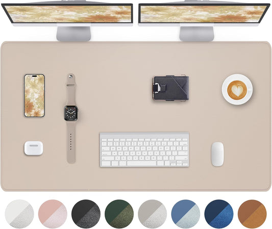 Skiennix Extra Large Desk Mat - 48"x 24" Non-Slip Pad for Office & Home - Perfect for Large Mouse Pads (Beige)