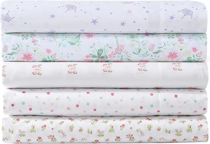 Laura Ashley Kids - Twin XL Sheet Set, Soft & Wrinkle-Resistant Toddler Bedding Set, Fun & Whimsical Bedroom Decor, Ideal Girl Room Essentials, Bed Sheets with Matching Pillowcase (Posey Dance Pink)
