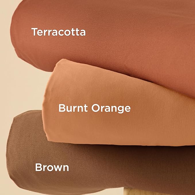 Bedsure Duvet Cover Full Size - Soft Double Brushed Bedding Set for Kids & Adults, Zipper Closure, 3 Pieces, Includes 1 Duvet Cover (80"x90") & 2 Pillow Shams, NO Comforter, Burnt Orange