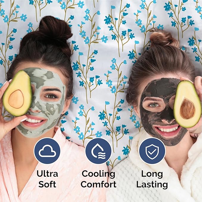 Floral Sheets - Blue Floral Bed Sheet Set - 1 Flat, 1 Fitted & 2 Pillowcases w/ Deep Pockets - Comfy, Wrinkle & Fade Free - Boho Botanical Bedding - Ultra-Soft, Breathable & Cooling - Queen Size Set