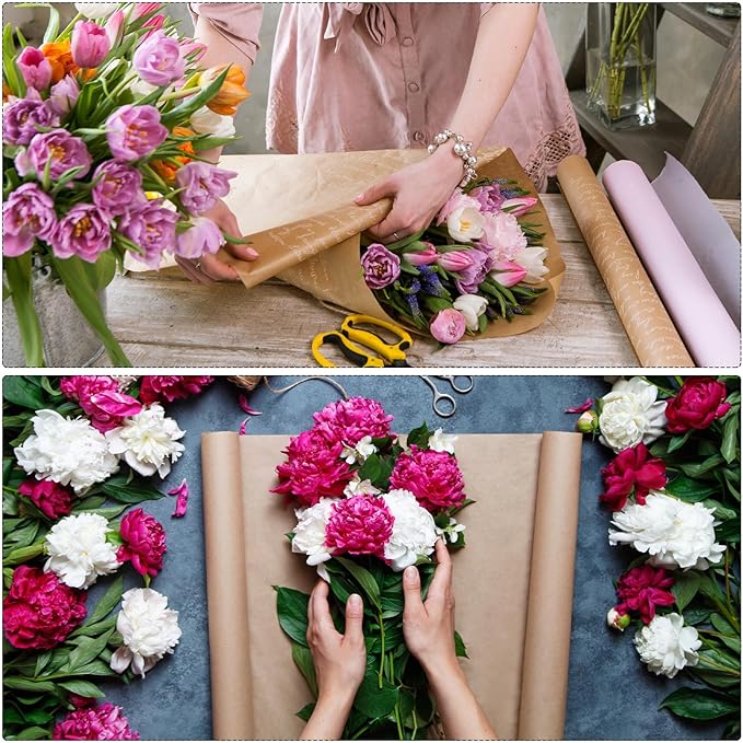 MECCANIXITY Flower Wrapping Paper Waterproof Floral Wrap Plaid Pale Purple Gift Packaging 22.8 x 22.8 Inch Used for DIY Crafts Bouquet Packaging 10 Pcs