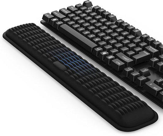 MEKASS Keyboard Wrist Rest, Soft Memory Foam Wrist Support for Keyboard, Keyboard Hand Rest Pad for Wrist Pain Relief, Keyboard Wrist Guard for Long Hours of Work, Gaming, Studying（Classic Black）