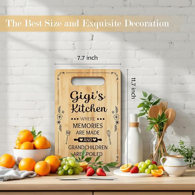 Gigi Gifts Cutting Board Chopping Board, Gifts for Gigi, Gigi Gifts for Grandma, Best Grandma Gifts, Grandma Kitchen Gifts, Gigi Grandma Decorative Bamboo Cutting Board for Kitchen