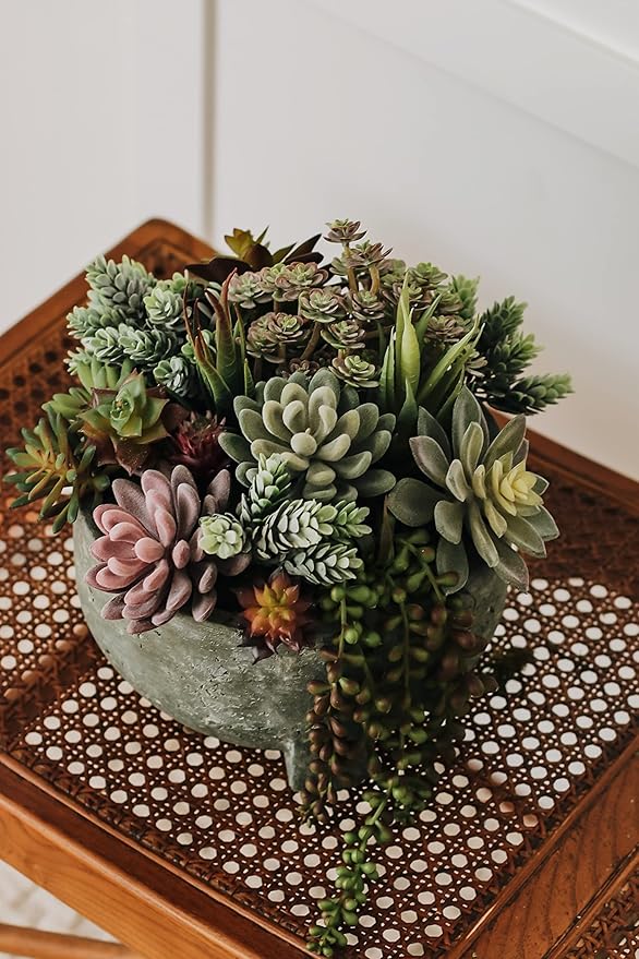 Artificial Succulent Plants Fake Assorted - 16 Pack - Unpotted Face Succulent Plants - Realistic Textured Succulents Picks - Fake Plants for Decoration - Faux Aloe Cactus Plant Bulk
