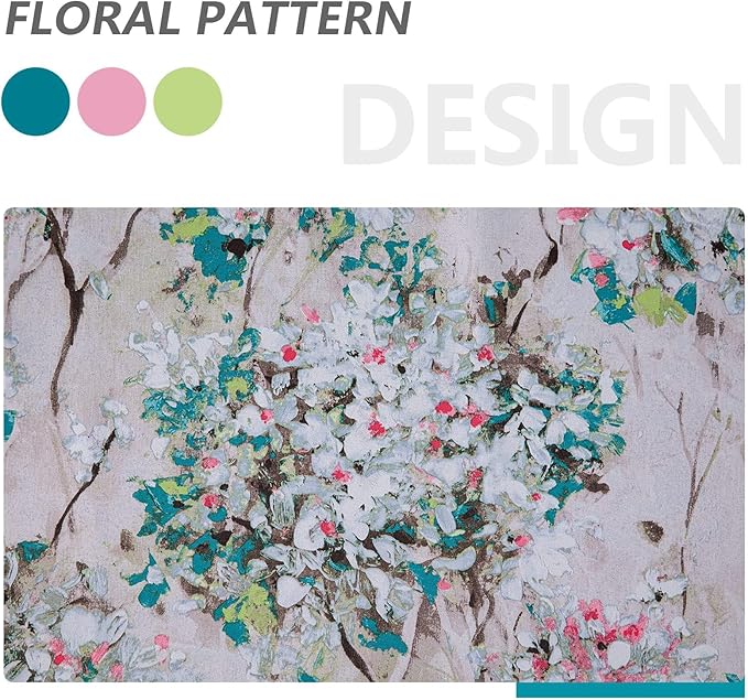 MYSKY HOME Floral Curtains 102 Inch Length 2 Panels for Living Room Bedroom Thermal Insulated Grommet Vintage Grommet Drapes for Patio，Pink and Blue, Set of 2