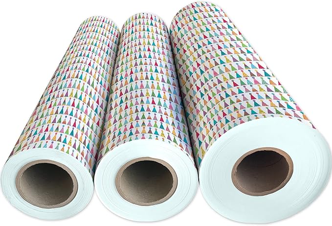 Jillson Roberts Bulk Gift Wrap, Everyday Gift Wrapping Supplies, Party Hats, 1/4 Ream 208 feet x 30 inches