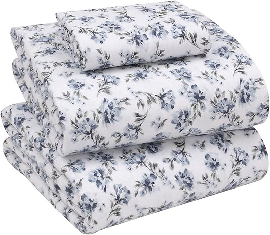RUVANTI Flannel Sheets Twin XL Size - 100% Cotton Double Brushed Twin XL Sheet Sets, Deep Pockets 16 Inches, All Seasons Breathable & Extra Soft Bed Sheets, Warm & Cozy, 3 Piece, Perri Me