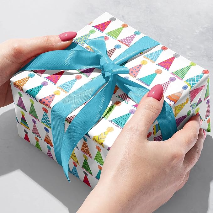 Jillson Roberts Bulk Gift Wrap, Everyday Gift Wrapping Supplies, Party Hats, Full Ream 833 feet x 24 inches