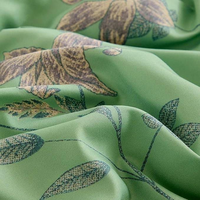 VM VOUGEMARKET Green Floral Bedding Twin XL Comforter Sets Soft Microfiber Vintage Garden Flower Bedding Comforter Set 1 Comforter & 2 Pillowcases Chic Botanical Comforter Set for Girls