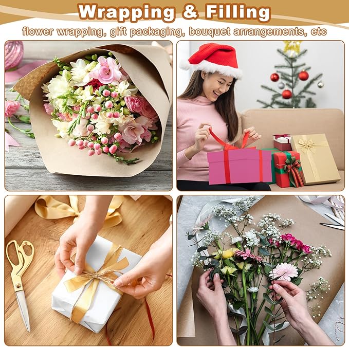 PATIKIL Wrapping Paper, 17" x 450"(37') 70 GSM Craft Paper Roll Kraft Packing Paper for Poster Bulletin Board, Gift Wrapping, Bright Red