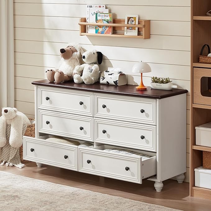 Dressers & Night Stand Set of 3, Wood 54" Wide Dresser & 18" Charging Station Chest of Drawers, Roman Column 2 Drawer Nightstand Set of 2, Bedroom Furniture Dresser Suites for Home Living Room Hallway
