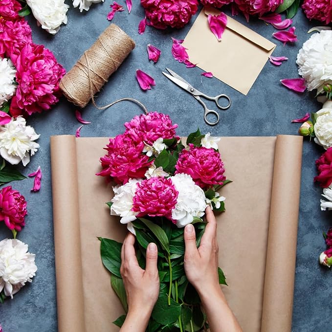 MECCANIXITY Flower Wrapping Fog Paper 22.8x22.8 Inch Waterproof Matte Floral Wrapping Paper for DIY Crafts, Gift/Gift Box Packaging Light Pink 20 Pcs