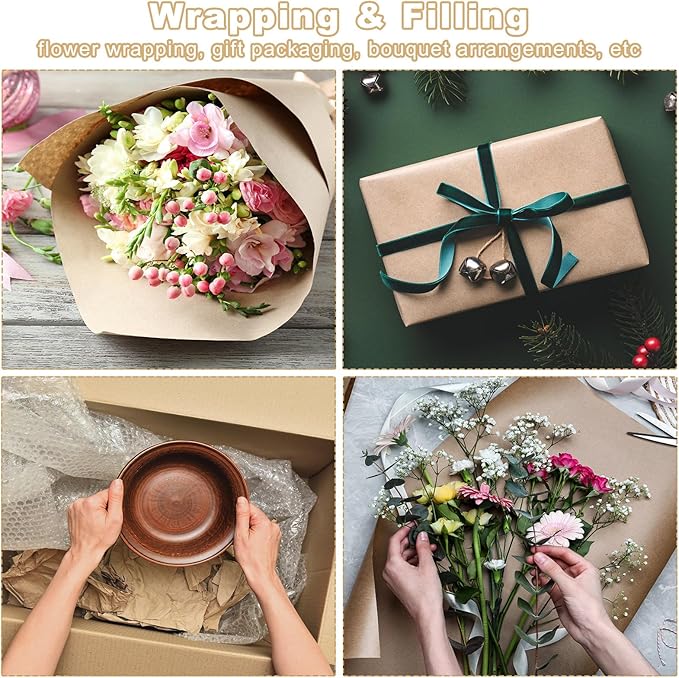 PATIKIL Wrapping Paper, 20"x2400"(200') Bulletin Board Paper Roll Kraft Paper Roll Construction 80GSM for Shipping Packing Gift Wrapping Craft Flower Bouquet Christmas, Black