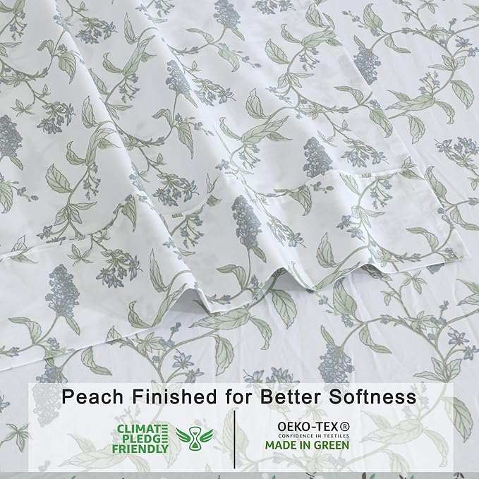 RUVANTI 100% Organic Cotton Sheets Full Size, Percale Weave, GOTS Certified, 4-Piece Set, Deep Pocket 15", Crisp & Breathable, Soft Durable Bedding, Sábanas Algodón Orgánico – Vine Yard