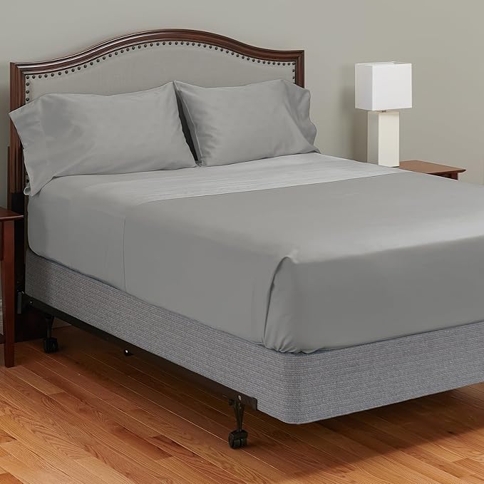 MyPillow Giza Dreams Bed Sheets, 100% Certified Giza Egyptian Cotton, Deep Pocket, Sateen Weave [RV Queen, Light Gray]