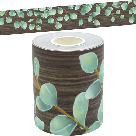 Teacher Created Resources Eucalyptus Straight Rolled Border Trim - 50ft for Bulletin Boards & Classrooms