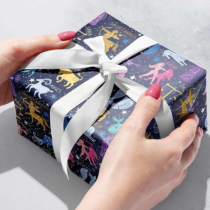 Jillson Roberts Bulk Gift Wrap, Everyday Gift Wrapping Supplies, Astrology, 1/4 Ream 208 feet x 24 inches